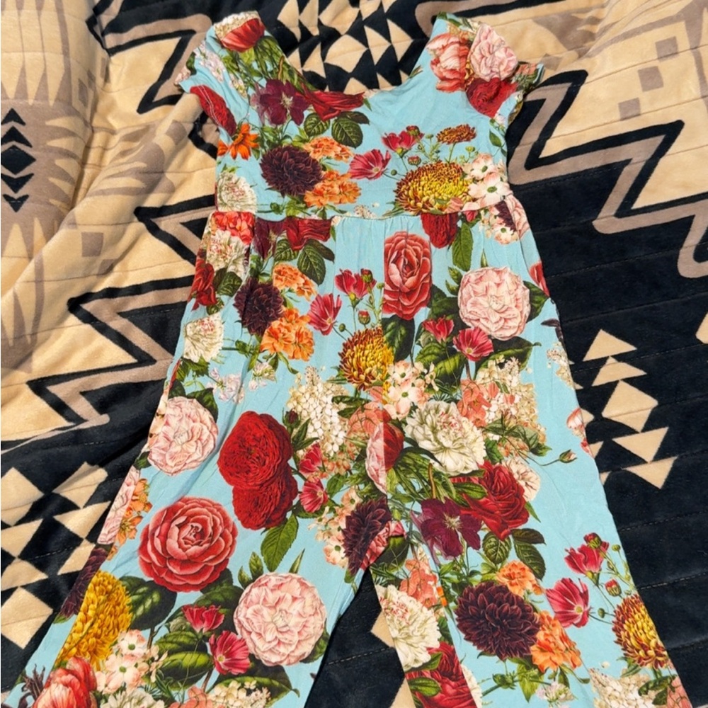 Floral Jumpsuit with Colorful Blooms